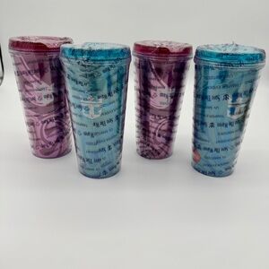 Set (4) Royal Caribbean Coca-Cola Insulated Travel Tumbler W Lid-Sealed - CHIP